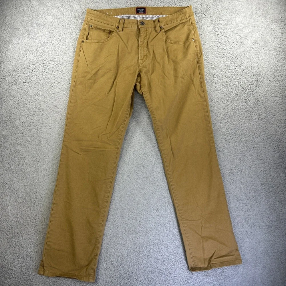 UNTUCKit Pants Mens 35x32* Brown Khaki Don Santiago Chinos Straight Leg Stretch